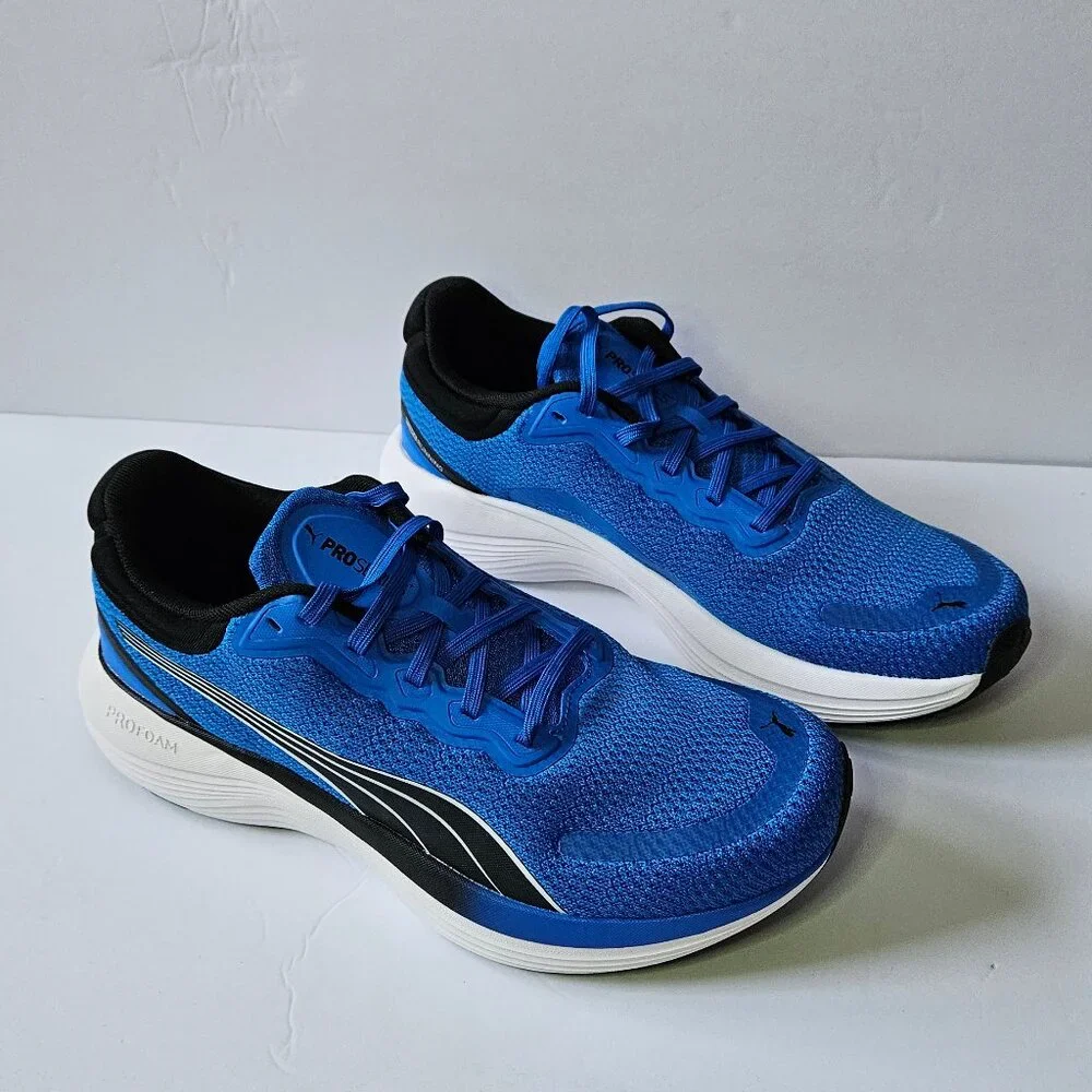 Puma Scend Pro Blue and Black Lace Up Running Sneakers Mens Size 9.5